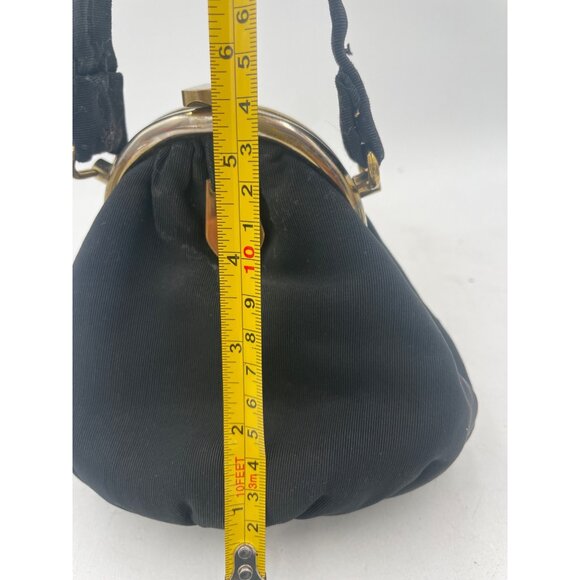 Vintage Black Satin Purse Coin Pouch & Gold-Tone Clasp Theater Props - Picture 4 of 10